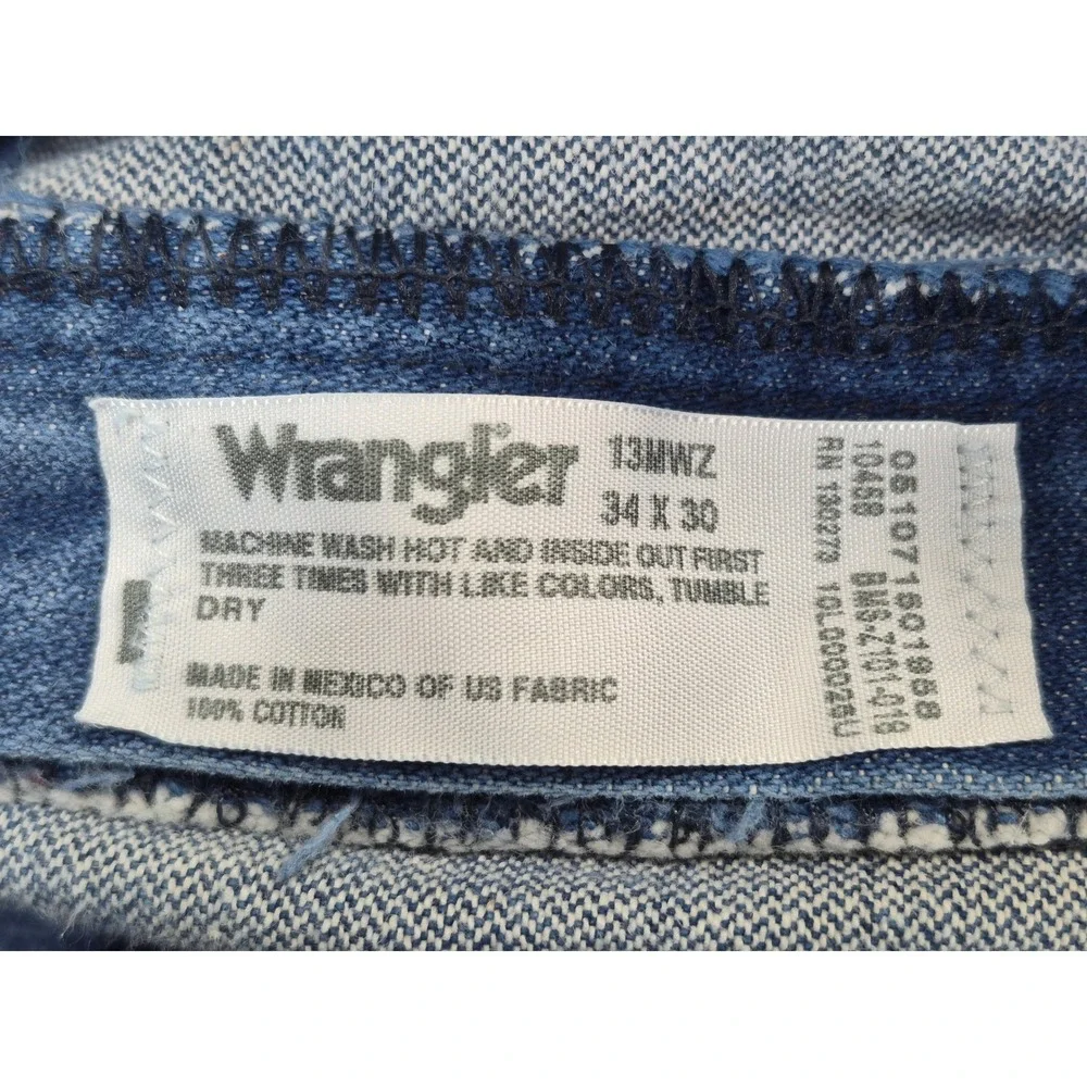 Wrangler 13MWZ Cowboy Cut Original Fit Jeans Men's 34x30 Western Denim Blue
